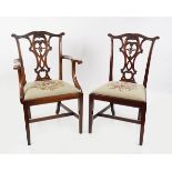 SET OF EIGHT CHIPPENDALE DINING CHAIRS