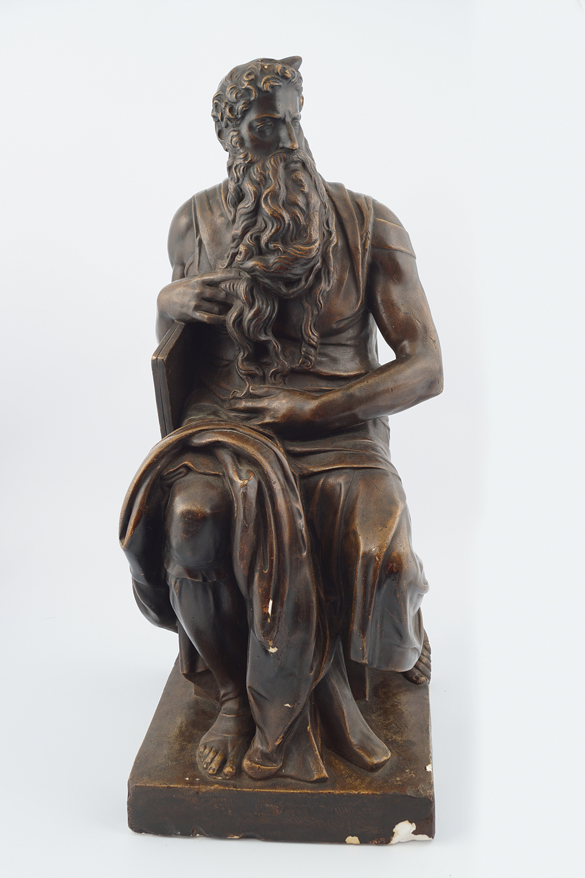 LARGE 19TH-CENTURY BRONZED PLASTER SCULPTURE