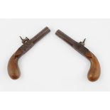 PAIR OF ANTIQUE PERCUSSION POCKET PISTOLS