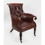 REGENCY PERIOD MAHOGANY LIBRARY CHAIR