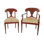 SET OF SIX MAHOGANY BIEDERMEIER CHAIRS