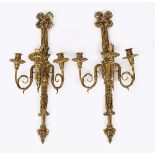 PAIR OF LARGE GILT BRONZE WALL APPLIQUES
