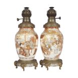 PAIR OF 19TH-CENTURY SATSUMA TABLE LAMPS