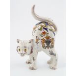 MONT ST. MICHEL ARMORIAL DECORATED POTTERY CAT