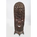 EARLY AFRICAN CARVED HARDWOOD CEREMONIAL MASK