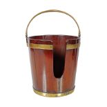 IRISH MAHOGANY AND BRASS BOUND PLATE BUCKET