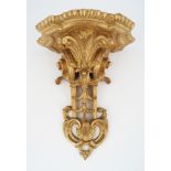 19TH-CENTURY CARVED GILTWOOD & GESSO WALL BRACKET