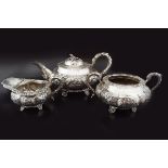 THREE PIECE SILVER TEA SET