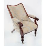 REGENCY PERIOD MAHOGANY LIBRARY CHAIR