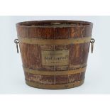 19TH-CENTURY BRASS BOUND OAK CHAMPAGNE BUCKET