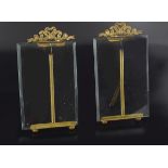 PAIR OF ORMOLU MOUNTED GLASS PHOTO FRAMES