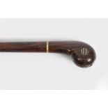 NOVEL 19TH-CENTURY HARDWOOD WALKING STICK