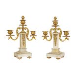 PAIR OF 19TH-CENTURY ORMOLU & MARBLE CANDELABRAS