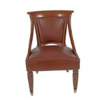 WILLIAM IV PERIOD MAHOGANY LIBRARY CHAIR