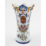 19TH-CENTURY ARMORIAL POLYCHROME VASE