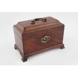 GEORGE III BRASS MOUNTED TEA CADDY