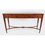 20TH-CENTURY YEW WOOD BREAKFRONT HALL TABLE