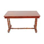 VICTORIAN MAHOGANY AND CROSSBANDED LIBRARY TABLE