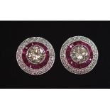 18CT RUBY AND DIAMOND EARRINGS