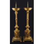 PAIR OF LARGE 19TH-CENTURY ORMOLU CANDELSTICKS