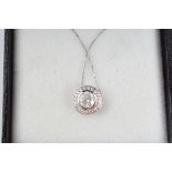 8 CT. WHITE GOLD AND DIAMOND PENDANT ON CHAIN