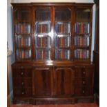 EDWARDIAN MAHOGANY BREAKFRONT BOOKCASE