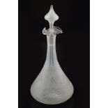 19TH-CENTURY RICHLY ENGRAVED CRYSTAL DECANTER