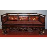 19TH-CENTURY CHINESE LACQUERED & PARCEL GILT SEAT