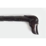 19TH-CENTURY CORAMANDEL AND EBONY WALKING STICK