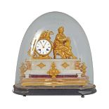 19TH-CENTURY GILT METAL AND ALABASTER CLOCK