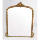 LARGE 19TH-CENTURY GILT FRAMED OVERMANTLE MIRROR