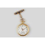 18CT GOLD LADIES PENDANT WATCH