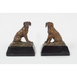 PAIR OF 19TH-CENTURY BRONZE DOGS