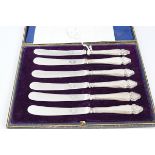 SET OF SIX SILVER FRUIT KNIVES