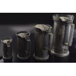 SET OF 8 GRADUATED PEWTER TANKARDS