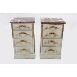 PAIR OF 19TH-CENTURY PARCEL GILT BEDSIDE CHESTS