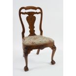 IRISH GEORGE I WALNUT SIDE CHAIR