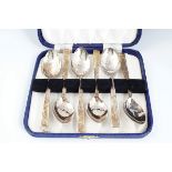 SET OF SIX SILVER TEASPOONS