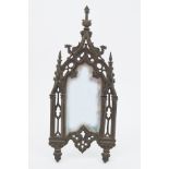 19TH-CENTURY GLASS GOTHIC ARCHED FRAMED MIRROR