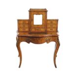 19TH-CENTURY WALNUT & MARQUETRY BONHEURE DU JOUR