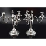 PAIR OF SHEFFIELD PLATED CANDELABRAS