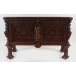 19TH-CENTURY CARVED OAK HALL CABINET