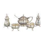 GROUP OF FIVE SILVER CONDIMENTS