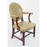 18TH-CENTURY MAHOGANY LIBRARY CHAIR, CIRCA 1790