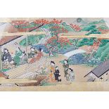 SET OF NINE 19TH-CENTURY JAPANESE WATERCOLOURS
