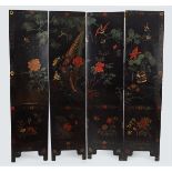 SET OF FOUR CHINESE QING LACQUERED PANELS