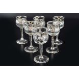 SET OF SIX SILVER OVERLAY GLASSES