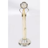 EDWARDIAN SILVER MOUNTED WALRUS IVORY BAROMETER