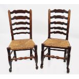 SET OF EIGHT PROVINCIAL LADDER BACK CHAIRS