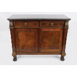 REGENCY MAHOGANY AND BRASS INLAID COMMODE